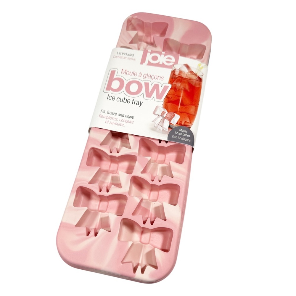 NEW Joie PINK BOW ICE CUBE TRAY with Lid